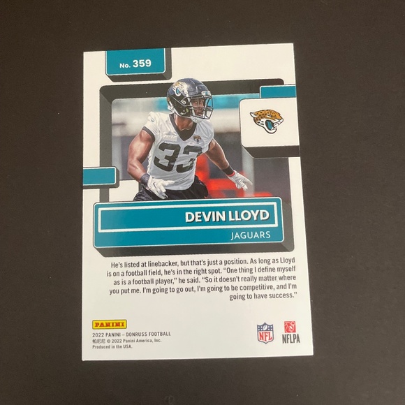 Devin Lloyd: Jacksonville Jaguars, Linebacker 2022 Panini Donruss Football #359 - Picture 2 of 2